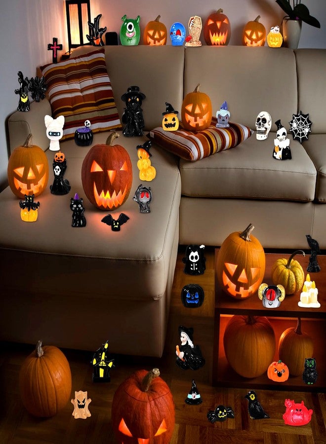 EKisemio 36PCS Halloween Resin Figurines Set - Bulk Mini Pumpkin Ghost & Animal Decor for Spooky Fairy Gardens Haunted House Displays Party Favors and Outdoor Decorations - Image 2